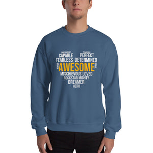 Sweatshirt---Awesome Heart Word Art---Click for more shirt colors