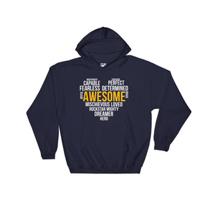 Hooded Sweatshirt---Awesome Heart Word Art---Click for more shirt colors