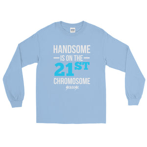 Long Sleeve T-Shirt---Handsome Blue/White Design---Click for more shirt colors