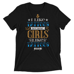 Upgraded Soft Short sleeve t-shirt---I Like Tattoos---Click for more shirt colors