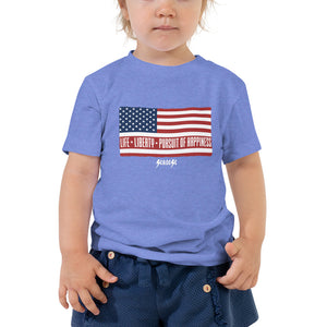 Toddler Short Sleeve Tee---Life, Liberty, Pursuit of Happiness---Click for More Shirt Colors
