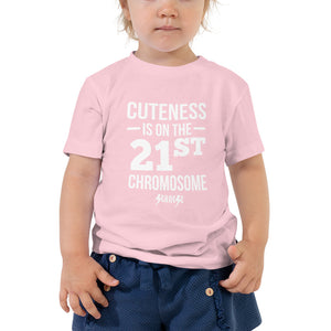 Toddler Short Sleeve Tee---Cuteness is on the 21st Chromosome---Click for more shirt colors