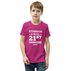 Youth Short Sleeve T-Shirt---Determination White Design---Click for more shirt colors
