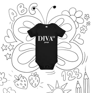 Diva to the 21st Power---Baby short sleeve one piece---Click for more shirt colors