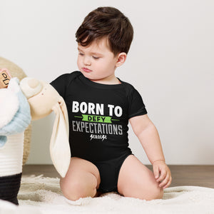Born to Defy Expectations---Baby short sleeve one piece---Click for more shirt colors
