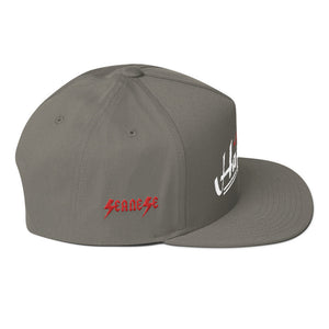 Flat Bill Cap---It Could Happen Red/White Design 'Seanese' logo on right side of cap--click for more hat colors