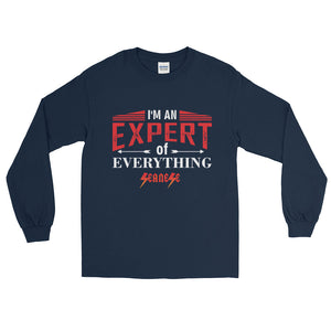 Long Sleeve WARM T-Shirt---Expert of Everything Red/White Design---Click for more shirt colors