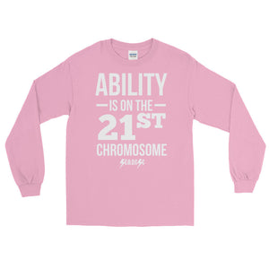 Long Sleeve WARM T-Shirt------Ability White Design---Click for more shirt colors