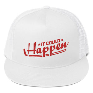 Trucker Cap---It Could Happen Red Design--Click for white