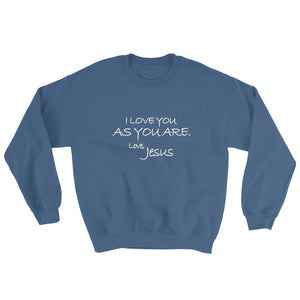 Sweatshirt---I Love You As You Are. Love, Jesus---Click for more shirt colors