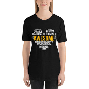 Short-Sleeve Unisex T-Shirt---Awesome Heart Word Art---Click for more shirt colors