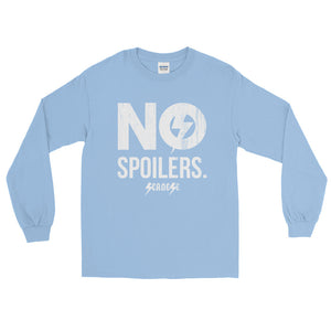 Long Sleeve WARM T-Shirt---No Spoilers White Design---Click for more shirt colors
