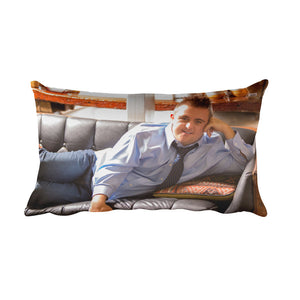 Rectangular Pillow Sean on Couch Printed one side only