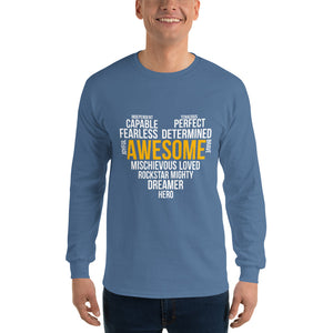 Long Sleeve T-Shirt---Awesome Heart Word Art---Click for more shirt colors