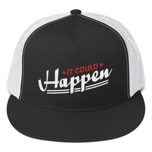 Trucker Cap---It Could Happen Red/White Design---Click for more hat colors