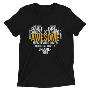 Upgraded Soft Short sleeve t-shirt---Awesome Heart Word Art---Click for more shirt colors