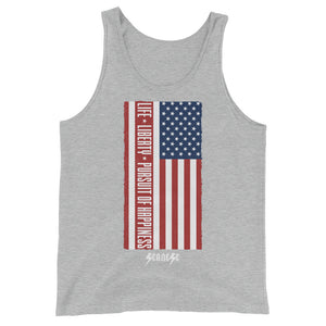 Unisex  Tank Top---Vertical Life Liberty Pursuit of Happiness---Click for more shirt colors