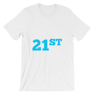 Unisex short sleeve t-shirt---Cuteness Blue/White Design---Click for more shirt colors