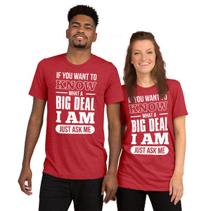 Upgraded Soft Short sleeve t-shirt---If You Want To Know What a Big Deal I Am---Click for more shirt colors