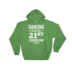 Hooded Sweatshirt---Dancing White Design---Click for more shirt colors