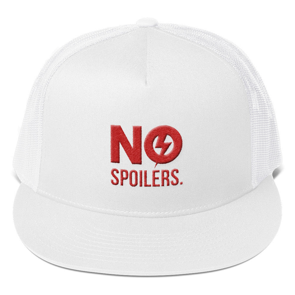 Trucker Cap 'No' is 3D Puff Embroidery---No Spoilers Red
