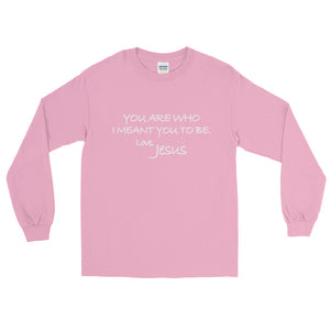 Long Sleeve T-Shirt---You Are Who I Meant You To Be. Love, Jesus---Click for more shirt colors