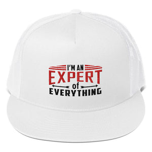 Trucker Cap---Expert of Everything Red/Black Design---Click for more hat colors
