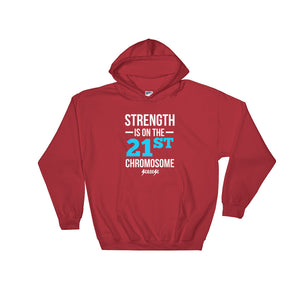 Hooded Sweatshirt---Strength Blue/White Design---Click for more shirt colors
