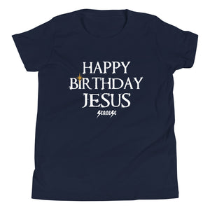 Youth Short Sleeve T-Shirt---Happy Birthday Jesus--Click for more shirt colors