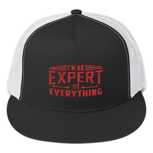 Trucker Cap---Expert of Everything Red Design---Click for more hat colors