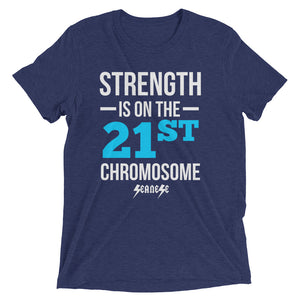 Upgraded Soft Short sleeve t-shirt---Strength Blue/White Design---Click for more shirt colors