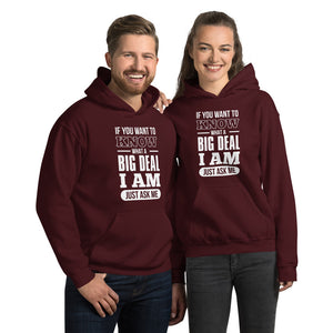 Unisex Hoodie---If You Want To Know What a Big Deal I Am---Click for more shirt colors