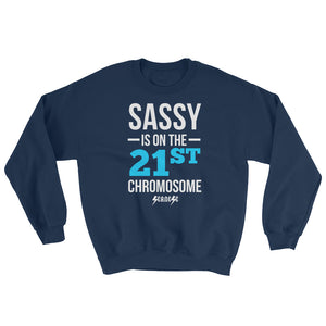 Sweatshirt---Sassy Blue/White Design---Click for more shirt colors