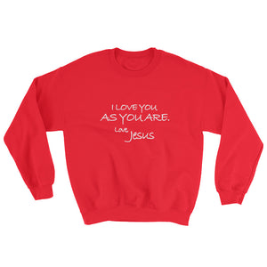 Sweatshirt---I Love You As You Are. Love, Jesus---Click for more shirt colors
