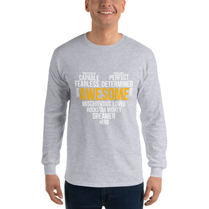 Long Sleeve T-Shirt---Awesome Heart Word Art---Click for more shirt colors