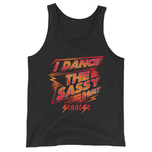 Unisex  Tank Top---Dance Sassy Red/Orange Design---Click for more shirt colors