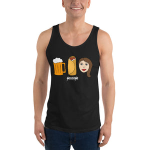 Unisex Tank Top---Beer Burrito Brunette Babe---Click for more shirt colors