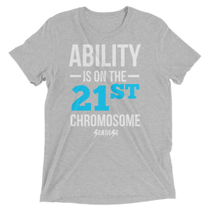 Upgraded Soft Short sleeve t-shirt---Ability Blue/White Design---Click for more shirt colors
