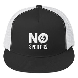 Trucker Cap 'NO' is 3D puff Embroidery--No Spoilers White Design---click for more hat colors