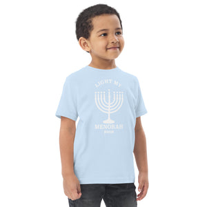 Toddler jersey t-shirt---Light My Menorah---Click for More Shirt Colors