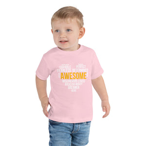 Toddler Short Sleeve Tee---Awesome Heart Word Art---Click for more shirt colors