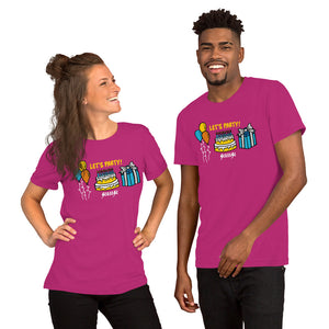 Short-Sleeve Unisex T-Shirt---Birthday Let's Party---Click for More Shirt Colors