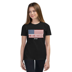Youth Short Sleeve T-Shirt---Life,  Liberty, Pursuit of Happiness---Click for More shirt Colors