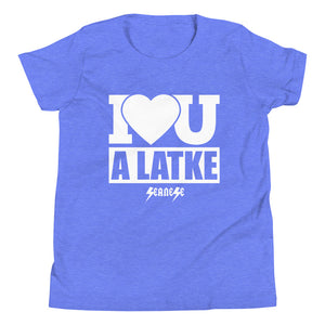 Youth Short Sleeve T-Shirt2---I Love You A Latke---Click for More Shirt Colors