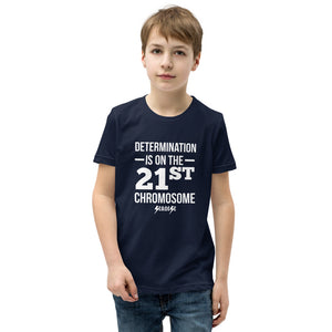 Youth Short Sleeve T-Shirt---Determination White Design---Click for more shirt colors
